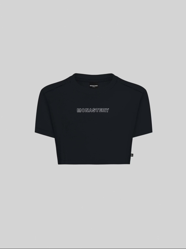 Black Croptop White Text - Small